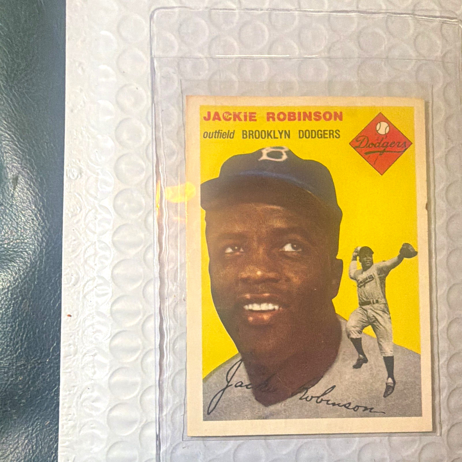Topps 1954 Topps #10 Jackie Robinson White Back Brooklyn Dodgers MLB licensed RP