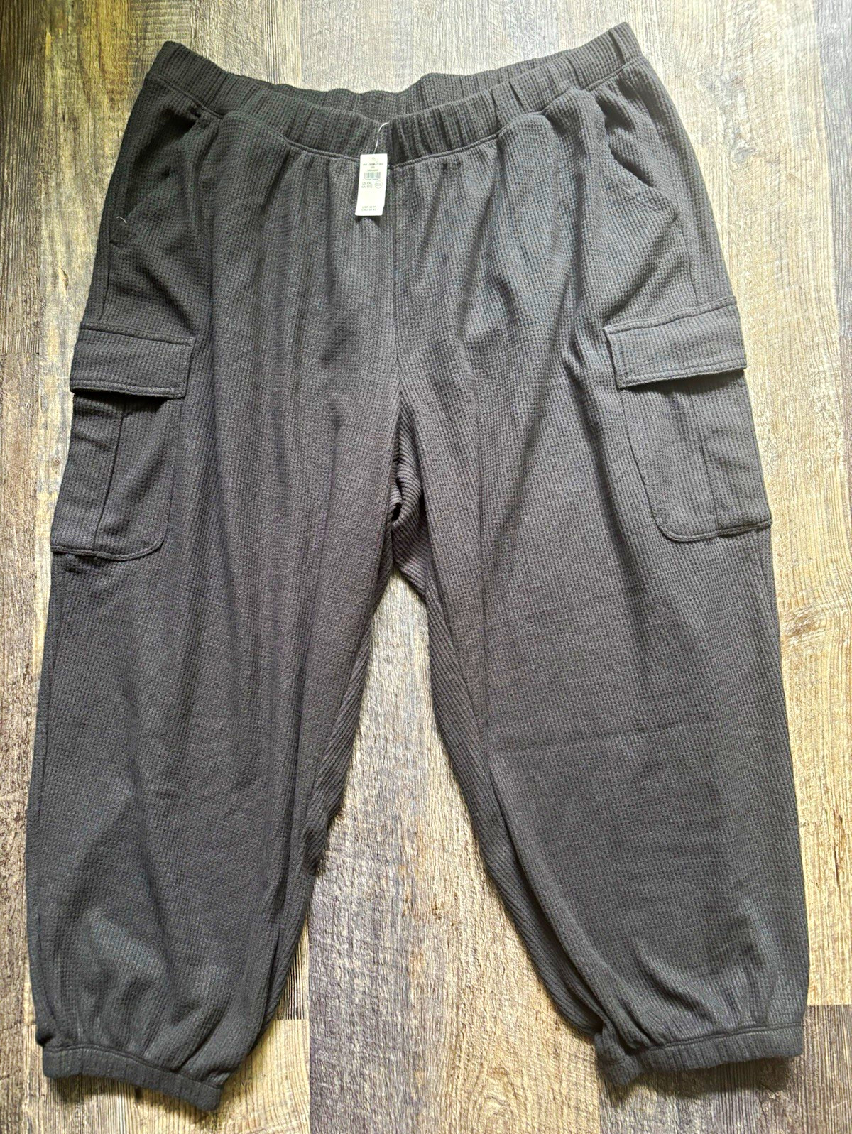 Aerie Women’s 2XL Gray Soft Waffle Cargo Jogger Pants Drawstring Elastic Waist Aerie Women’s 2XL Gray Soft Waffle Cargo Jogger Pants Drawstring Elastic Waist