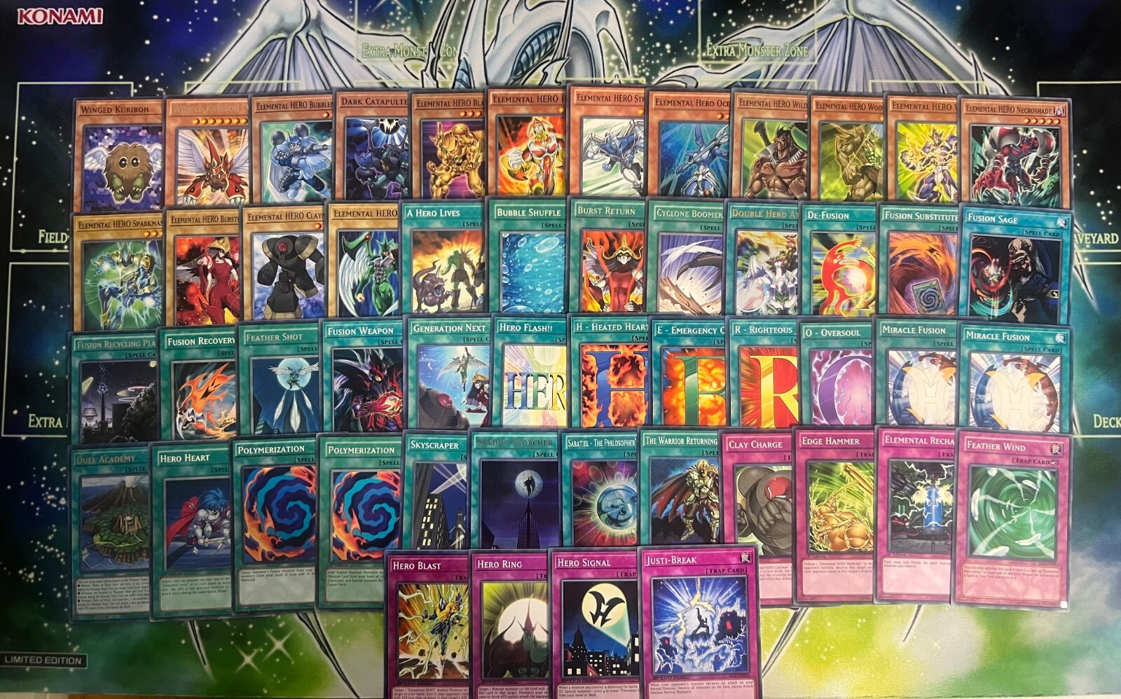 Jaden Judai Yuki Elemental Hero Tempest Flame Wingman Electrum Yugioh Gx Deck
