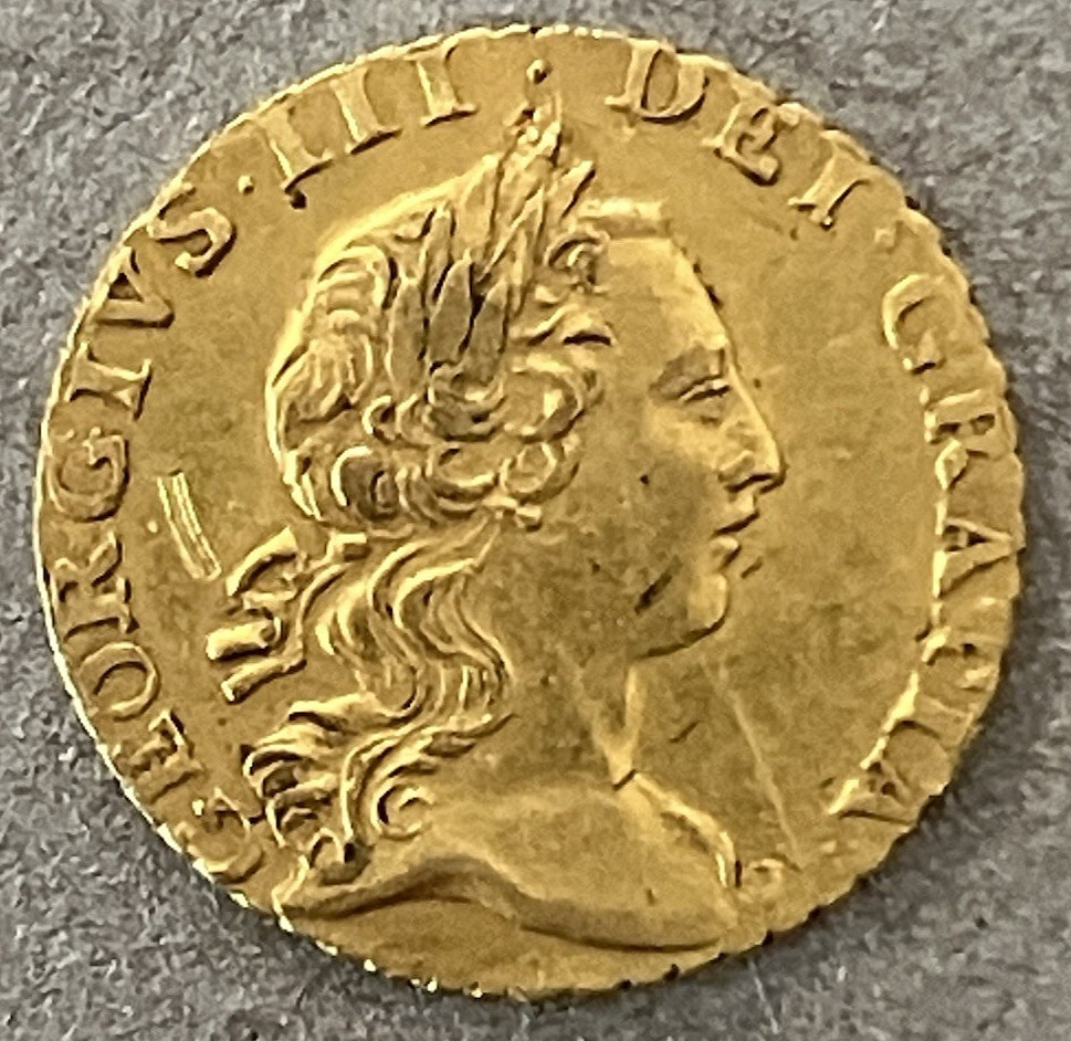 Rare 1762 Great Britain George III Gold 1/4 Guinea.