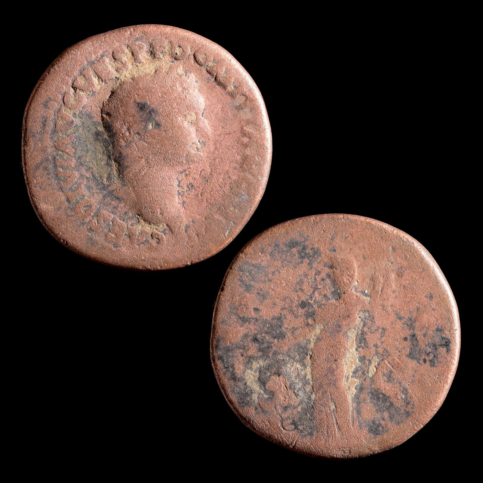 Domitian AE As 80-81 AD Rome Aequitas Ancient Roman Bronze Coin