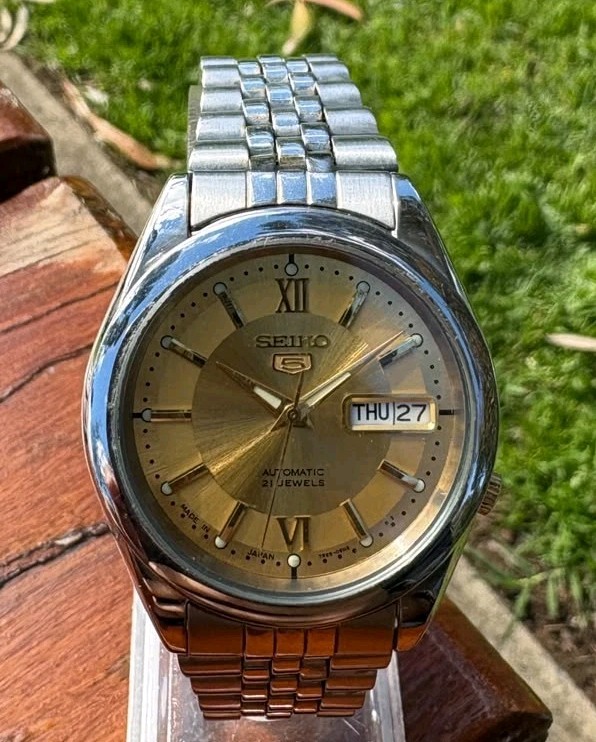 1990s Rare Seiko 5 Automatic Men\'s Watch All Original 21 Jewels 7s26-0560