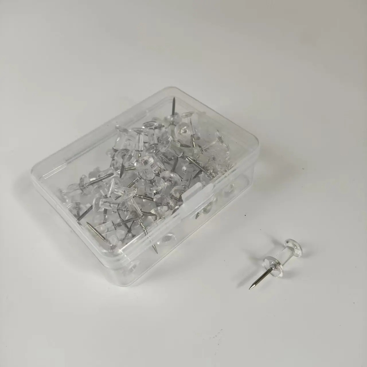 50Pcs Clear Color Push Pins Plastic Thumb Tacks for Cork Board Office DIY