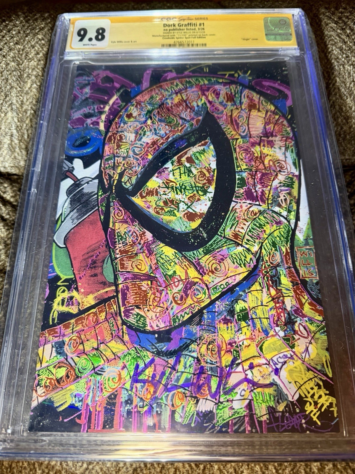 Dork Graffiti #1 Creekside Spider Foil Signed Kyle Willis 71/100 CGC 9.8
