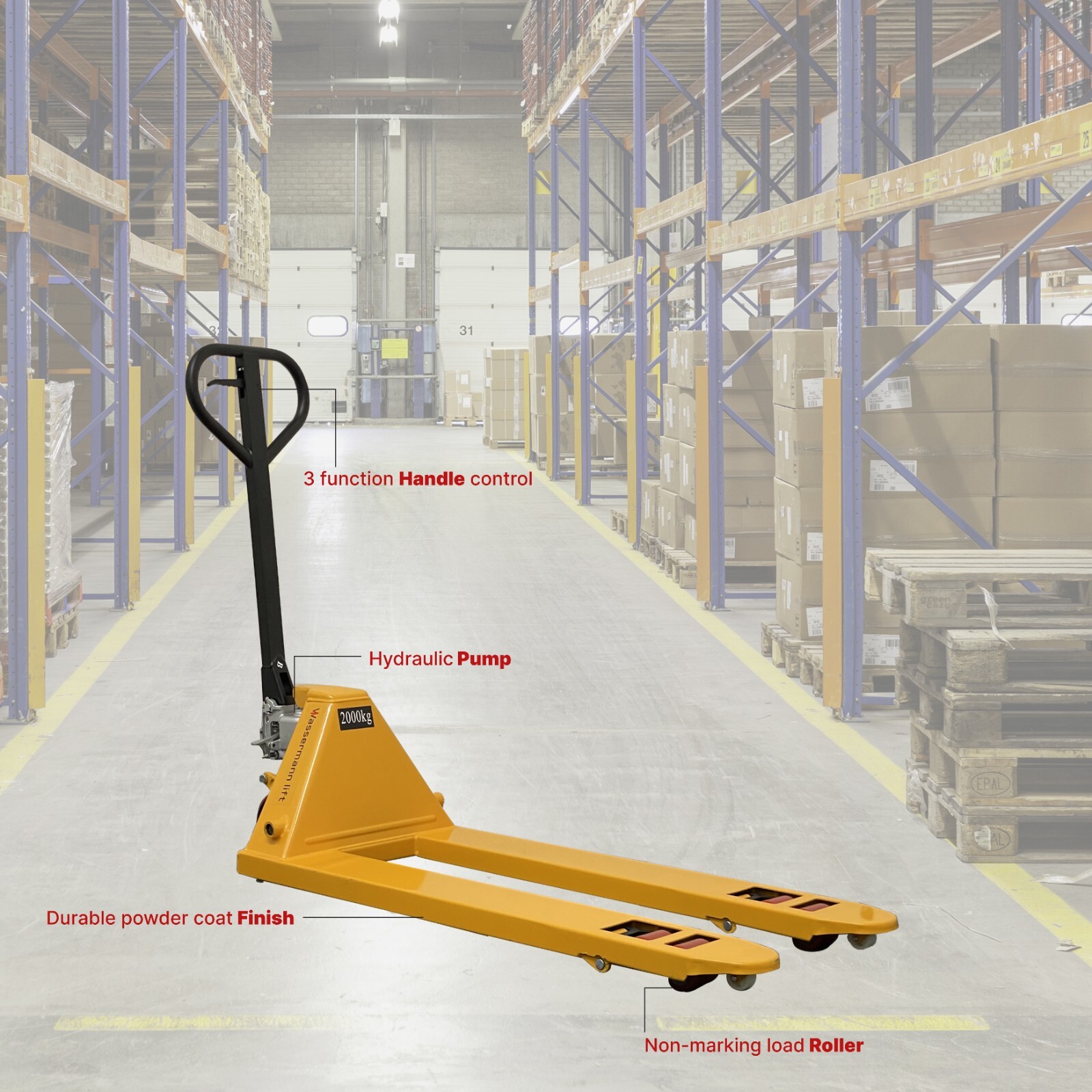 WASSERMANN LIFT Manual Hand Pallet Jack 48”X 21 WASSERMANN LIFT Manual Hand Pallet Jack 48”X 21