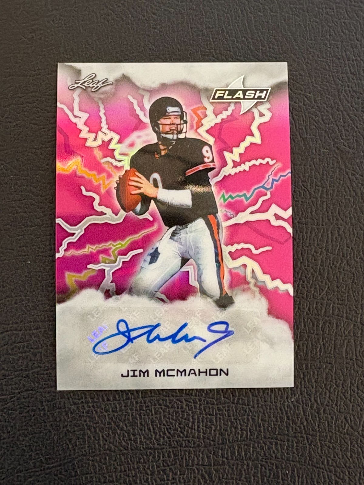 2025 Leaf Eclectic Flash Auto Jim McMahon True 1/1 Bears QB FBA-JM1