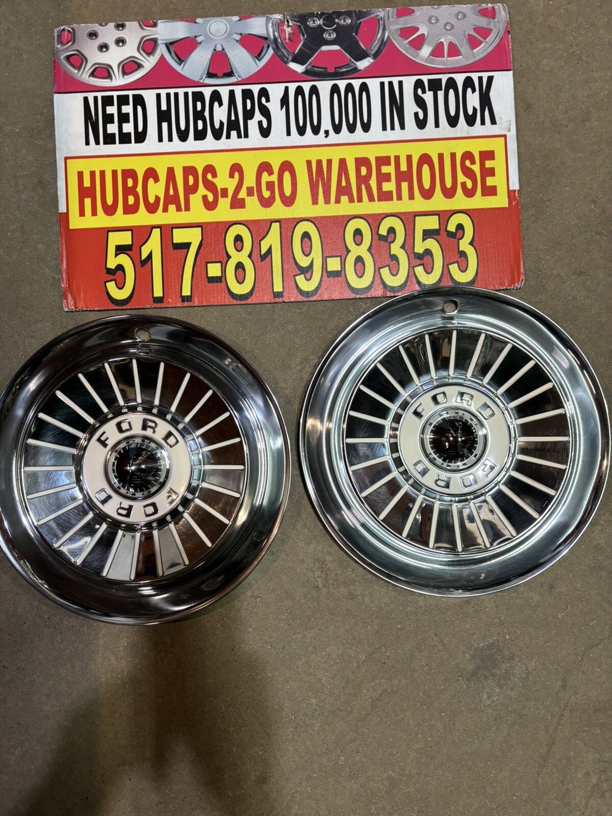 1957 Ford  Ranchero Thunderbird New Old Stock 14” Hubcap Convertible  Oem Set 2