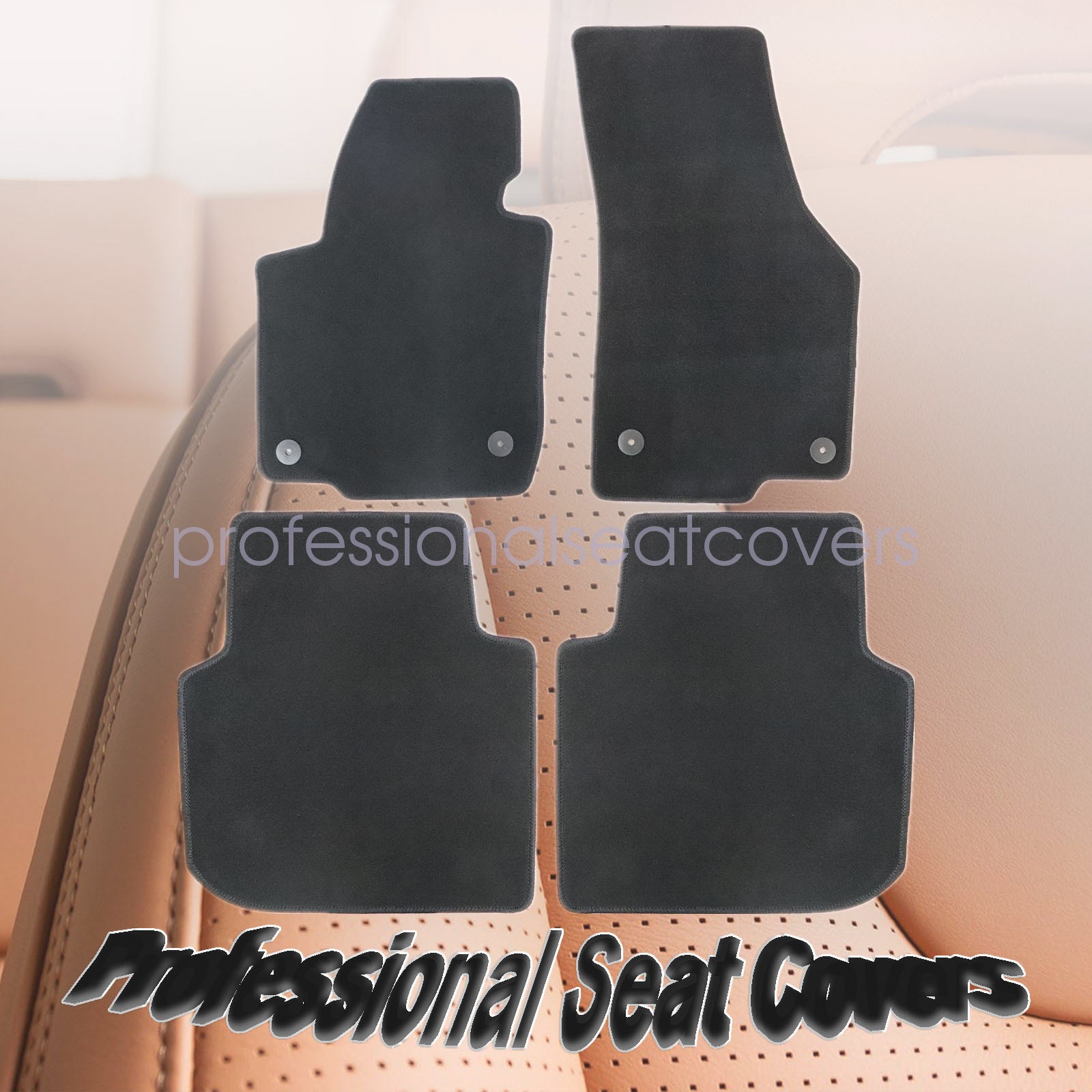 For 2012-2019 Volkswagen Passat 1st & 2nd Row Floor Mats Carpet Waterproof Black