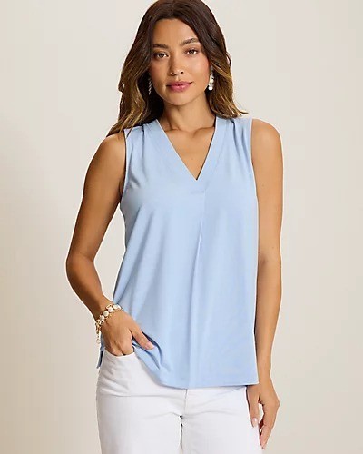 Kauai V-Neck Tank Top Beachcomber Blue White Black