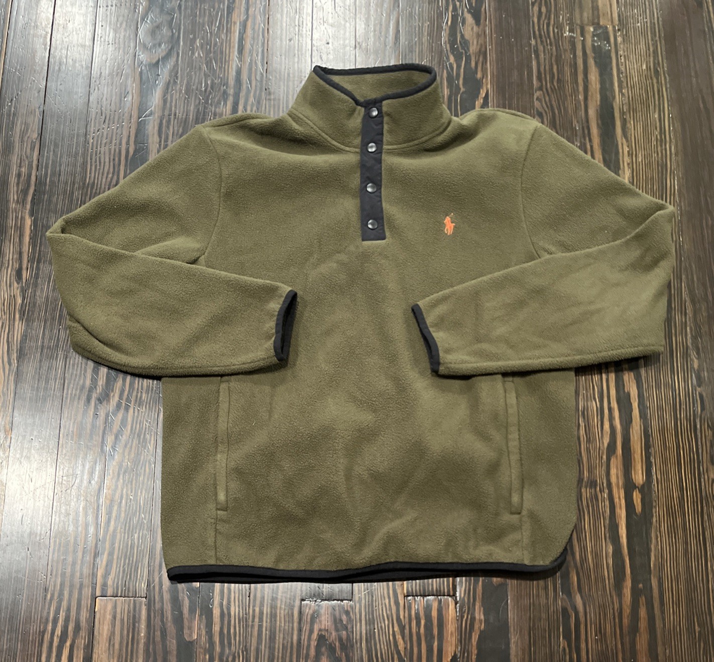 Polo Ralph Lauren Performance Snap Buttom Pullover Fleece Green Polyester Polo Ralph Lauren Performance Snap Buttom Pullover Fleece Green Polyester