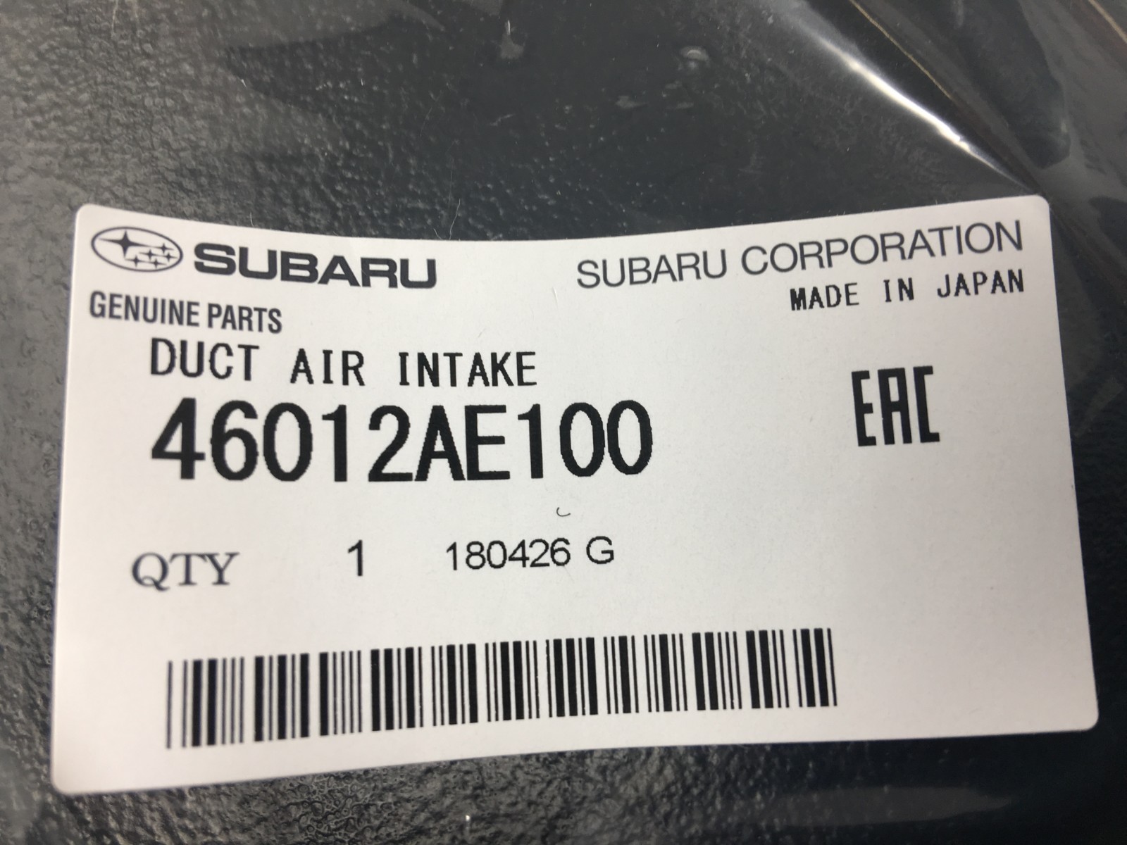 2002-2007 Subaru Impreza WRX STi Air Intake Duct 46012AE100 Genuine Oem Turbo
