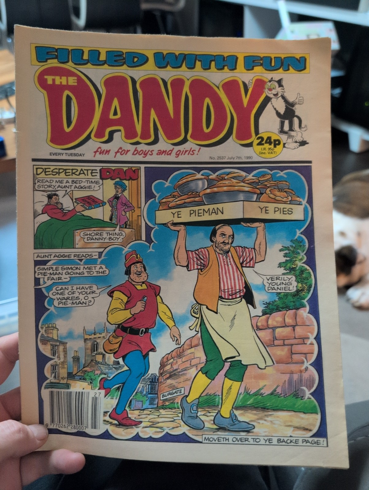 The Dandy Comic No. 2537 July 7th 1990 Vintage Retro Desperate Dan 90s UK