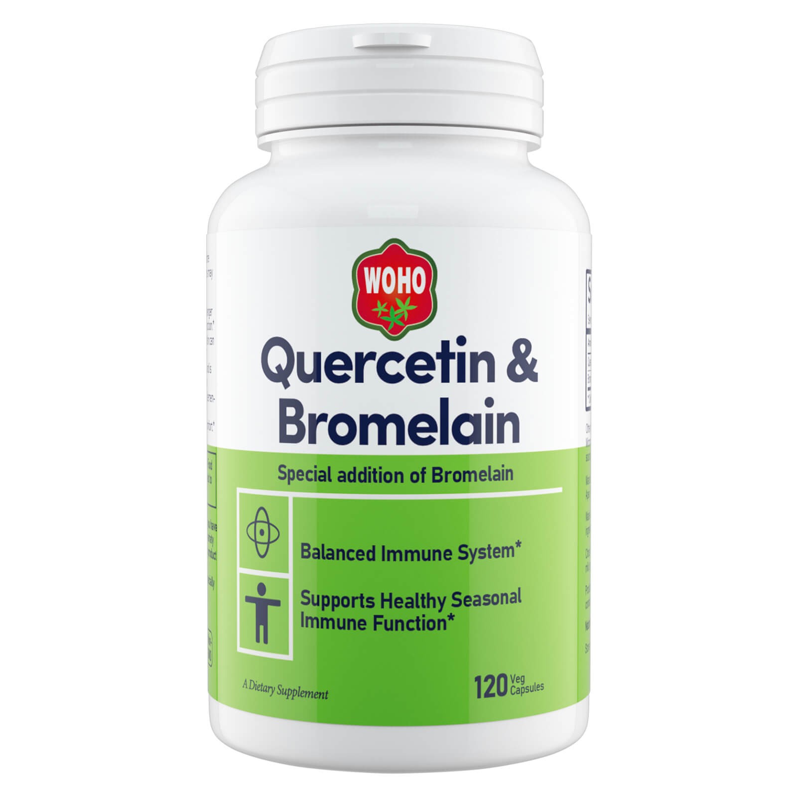 WOHO Quercetin with Bromelain - 120 Veg Capsules, Balanced Immune System