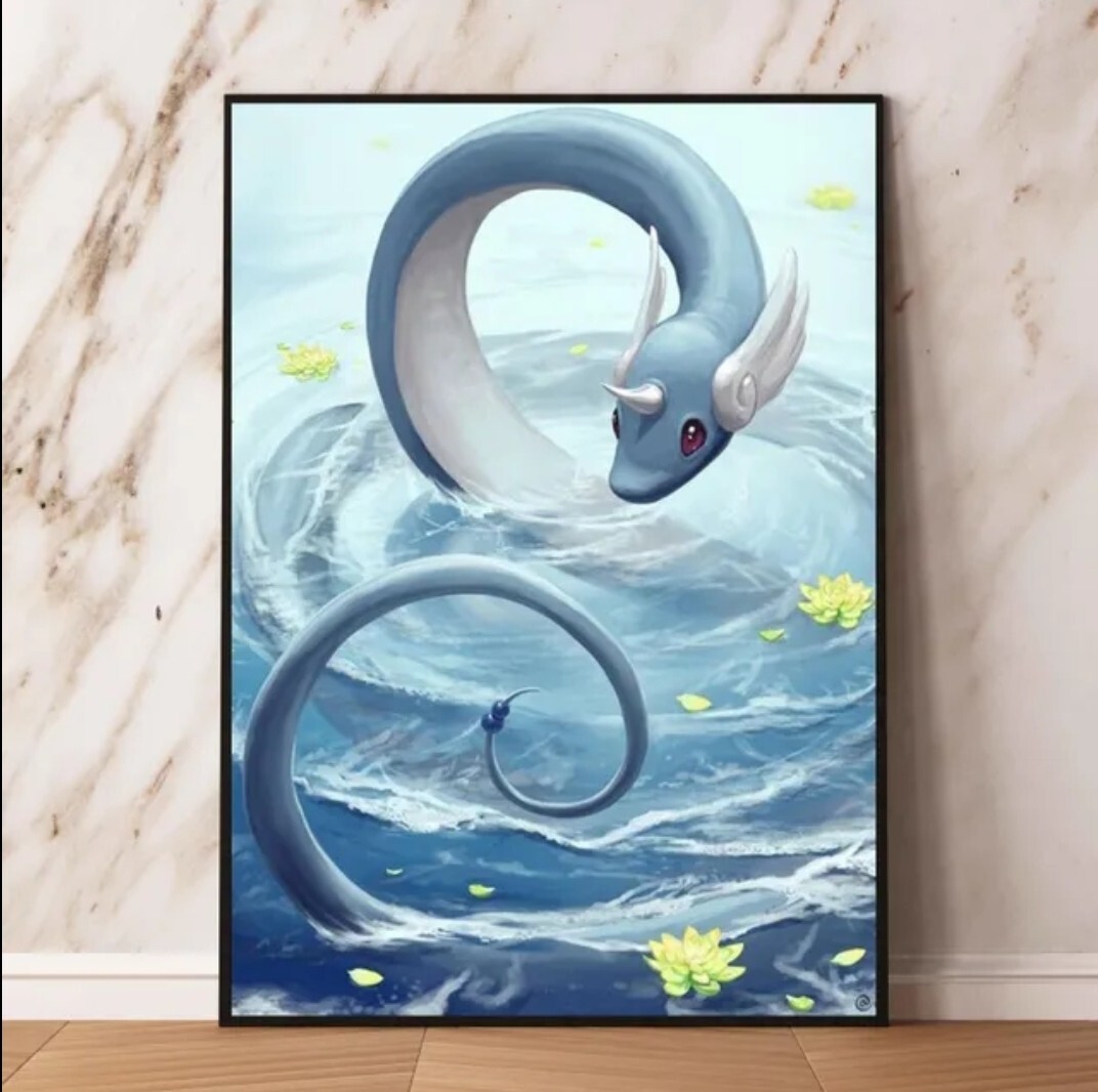 Dratini PokeArt Canvas Poster WallArt Home Decor Dratini PokeArt Canvas Poster WallArt Home Decor
