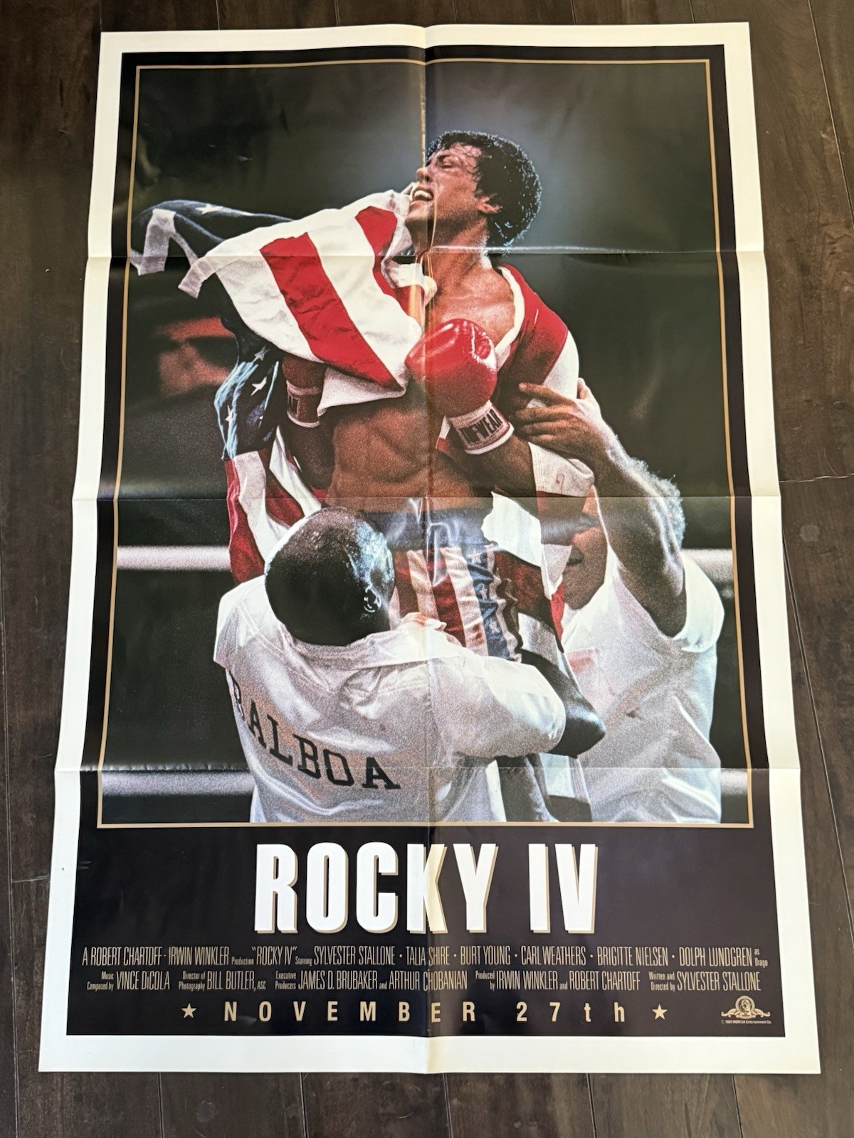 ROCKY IV (1985) ORIGINAL ADVANCE B MOVIE POSTER  Folded
