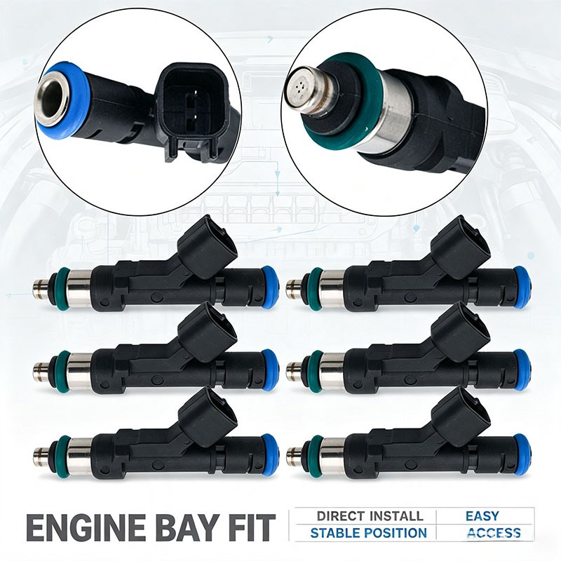 6Pcs Fuel Injectors for Chrysler Voyager Voyager Town & Country 2008‑2010 FJ1029