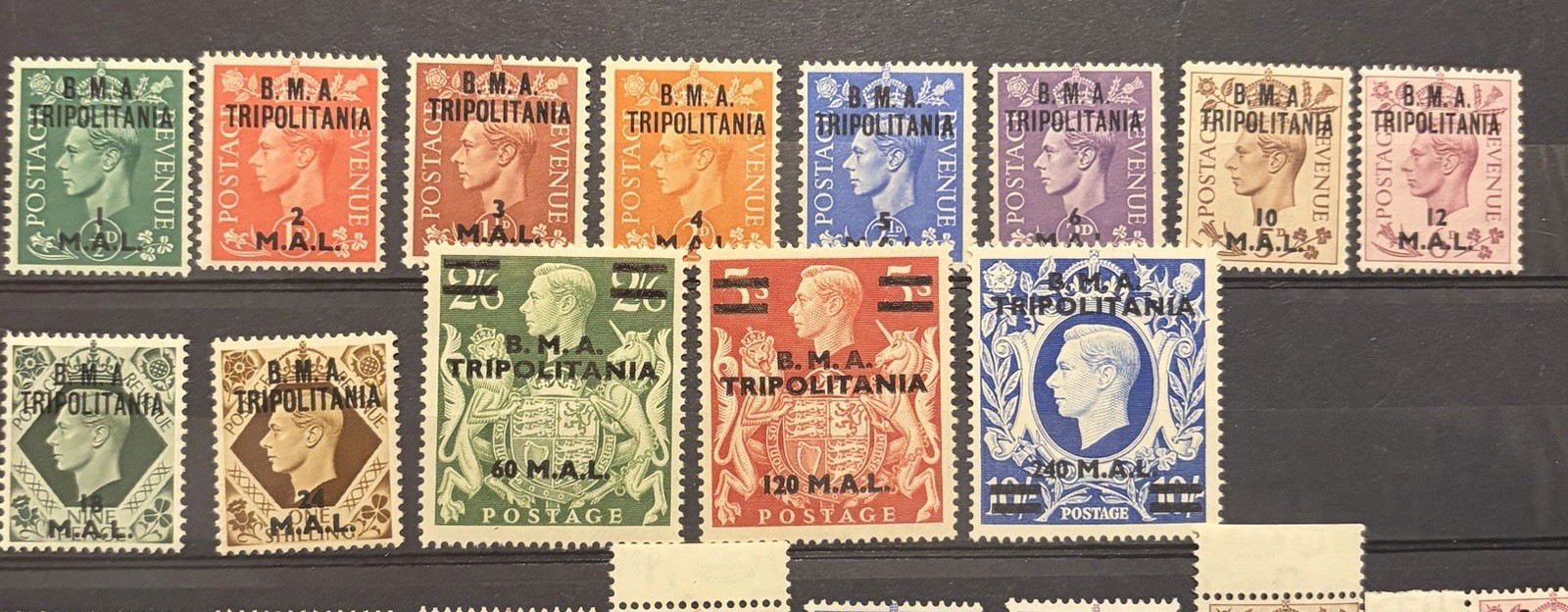 BMA Tripolitania KGVI 1948 Set Unmounted Mint Cat £75 SG T1 - T13