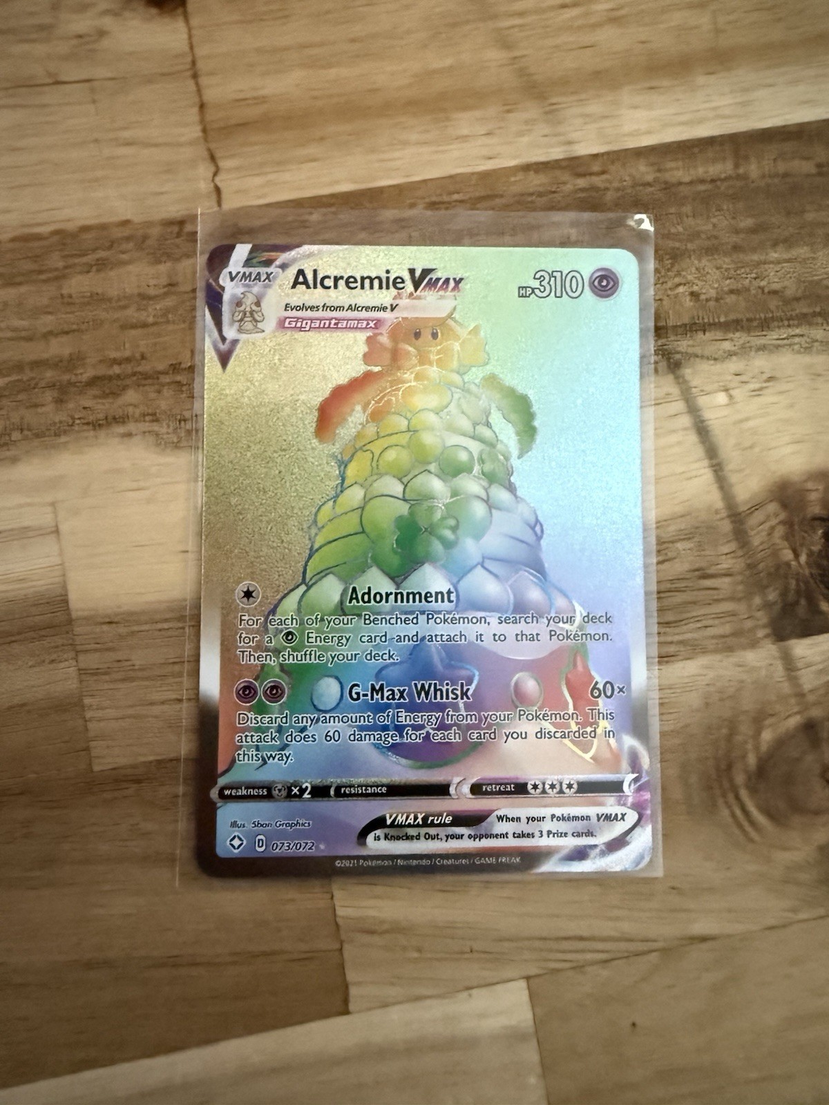  Pokémon Alcremie VMAX 073/072 Shining Fates Full Art Holo