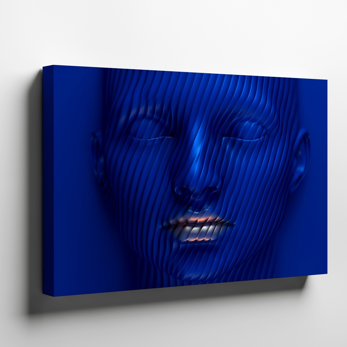 Abstract 3D Blue Face Canvas Wall Art Modern Sculptural Contemporary Home Decor Abstract 3D Blue Face Canvas Wall Art Modern Sculptural Contemporary Home Decor