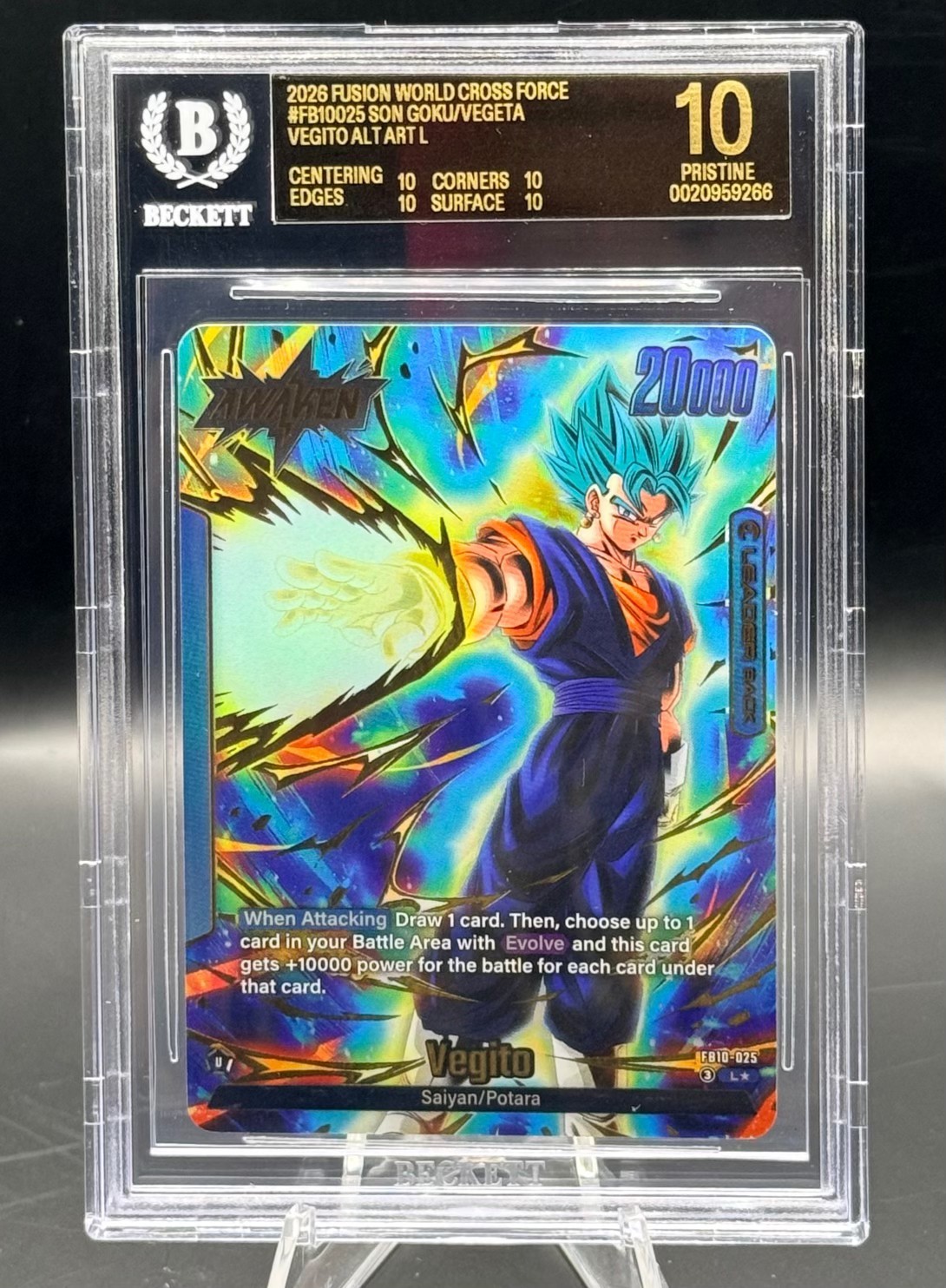 2026 DBS FW Cross Force Vegito Alt Art Leader FB10-025 BGS 10 BLACK LABEL 2026 DBS FW Cross Force Vegito Alt Art Leader FB10-025 BGS 10 BLACK LABEL