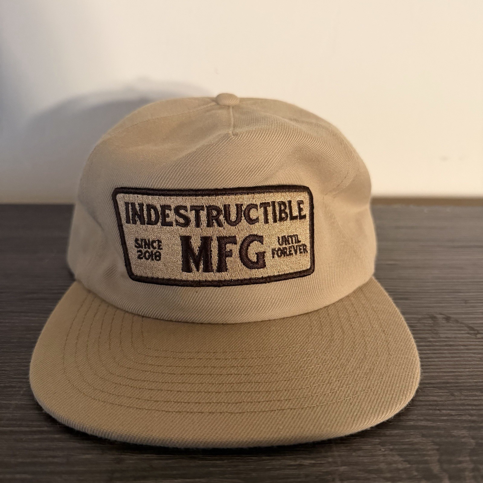 Indestructible MFG Beige Until Forever SnapBack Adjustable Hat Indestructible MFG Beige Until Forever SnapBack Adjustable Hat