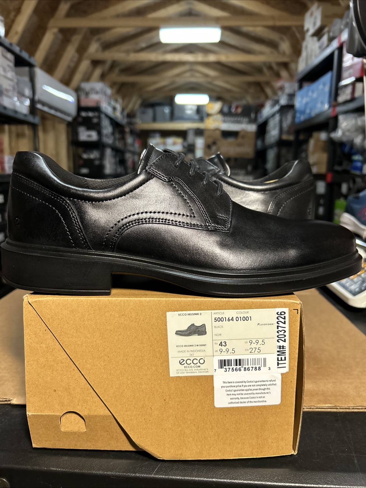 Men’s Ecco Helsinki 2 Derby Shoes Black Size 9-9.5 EU 43