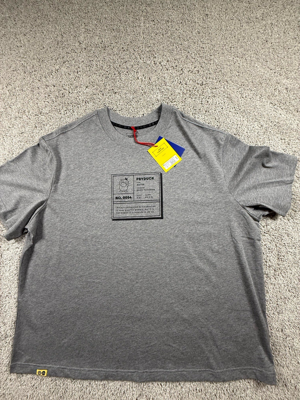 NWT Pokemon Men’s T Shirt Size XL  100% Premium Cotton Psyduck