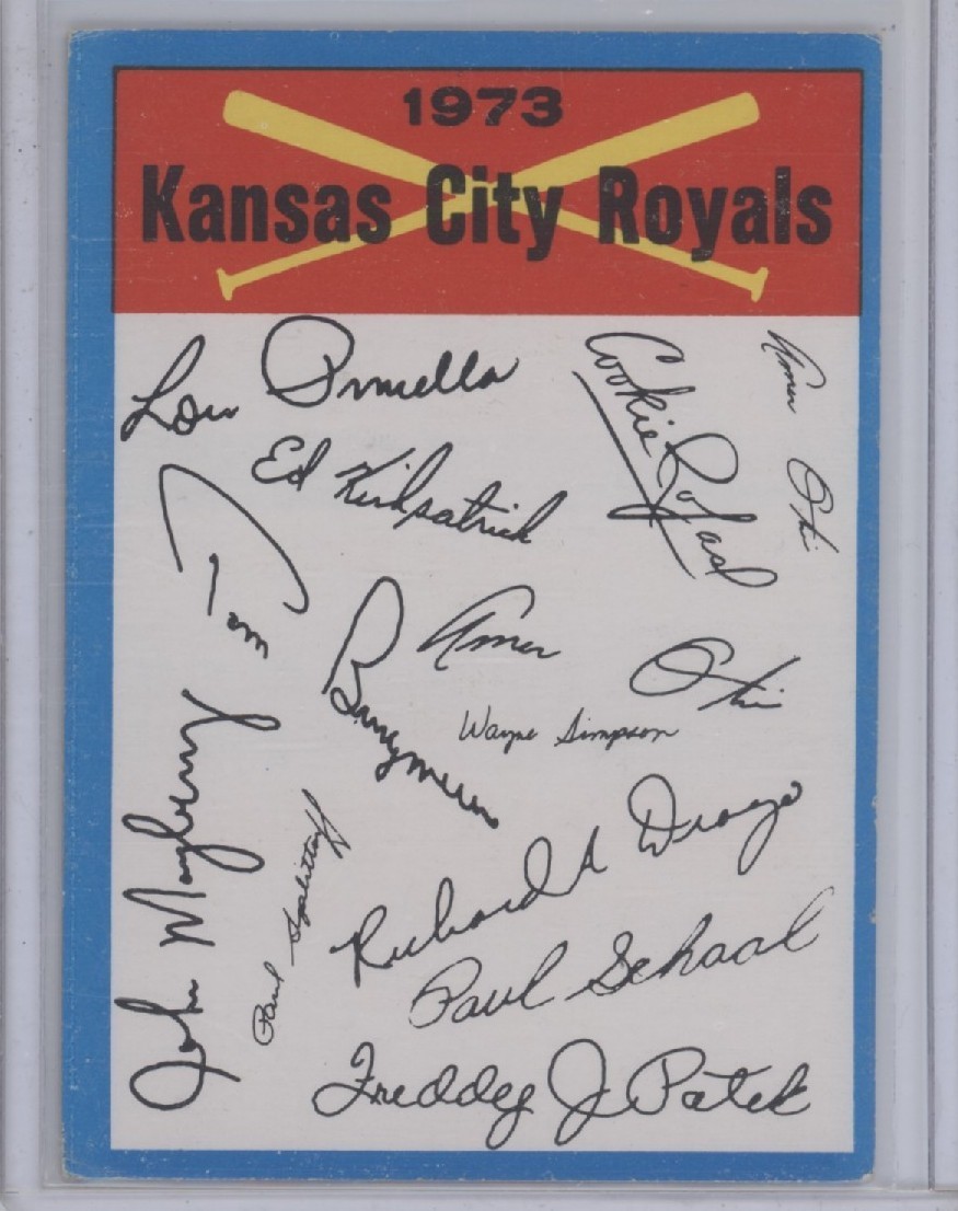 1973 Topps Baseball #NNO Kansas City Royals Team Checklist 1973 Topps Baseball #NNO Kansas City Royals Team Checklist