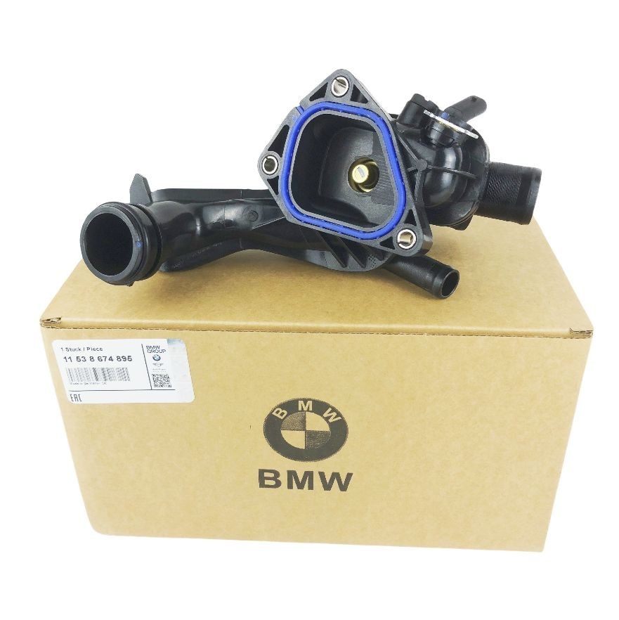 OEM Mini Cooper Thermostat Housing w/ Thermostat and Adapter Bundle 11538674895