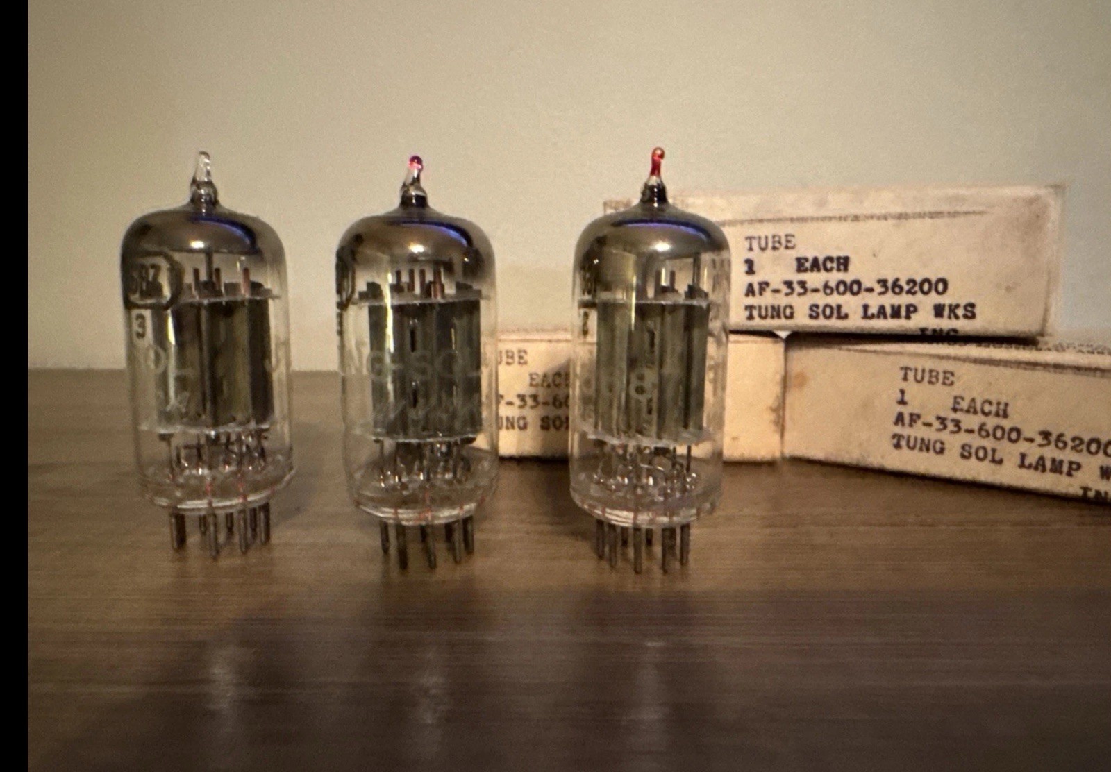 (3) Matched Tung Sol 5687 Tubes Flat Plate D Getter-1960 Guitar Audio-NOS-Tested (3) Matched Tung Sol 5687 Tubes Flat Plate D Getter-1960 Guitar Audio-NOS-Tested