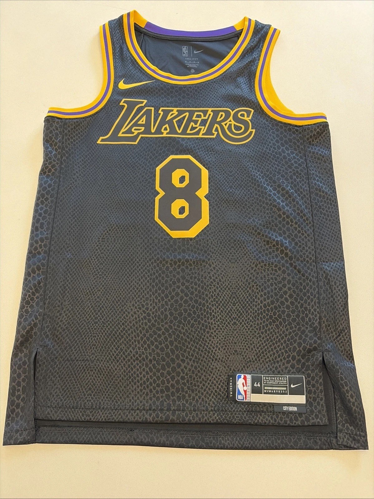 Kobe Bryant Black Mamba City Edition Nike Los Angeles Lakers Jersey 8/24 Med