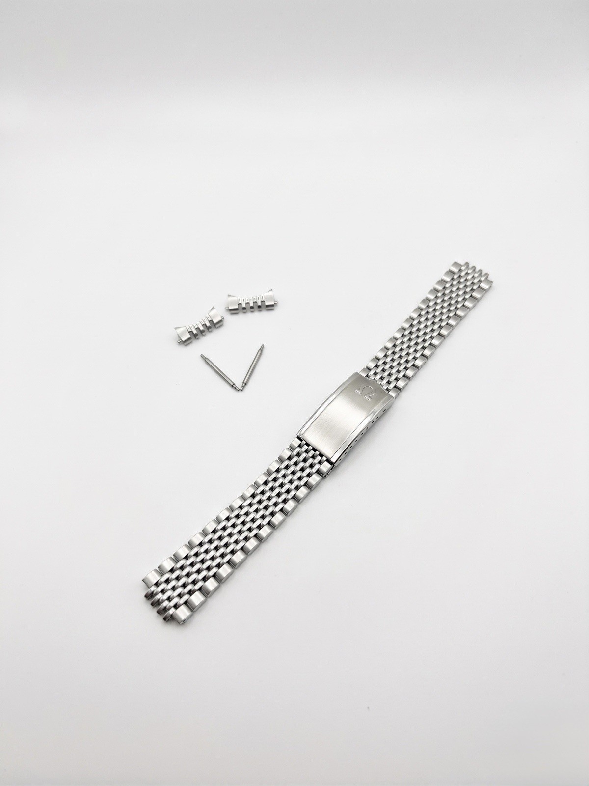 For Omega Replacement 18mm Beads Of Rice Vintage Watch Strap Stainless Steel