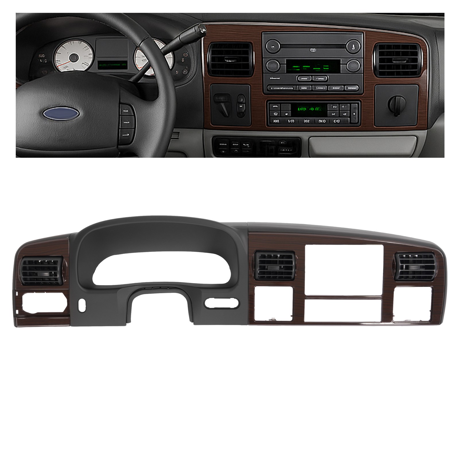 For 2005-2007 Ford F250 F350 Super Duty Dashboard Dash Trim Panel Bezel W/ AC
