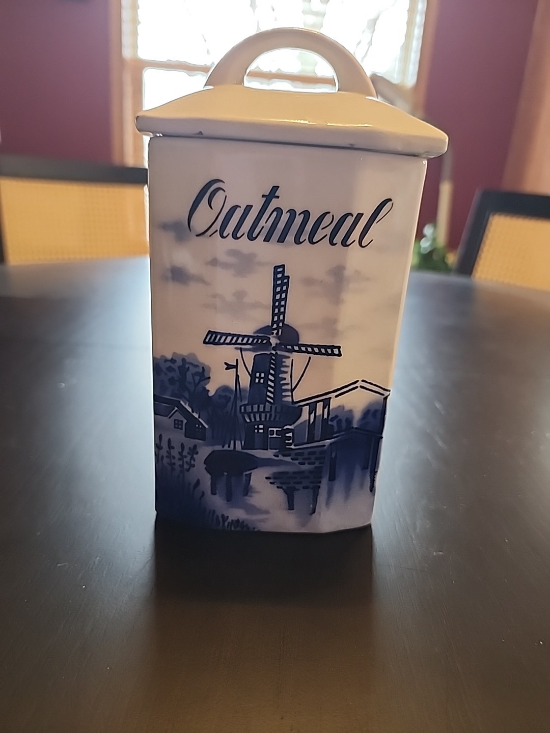 Vintage Grete German Windmill  7.5”  Oatmeal Canister 3862.a