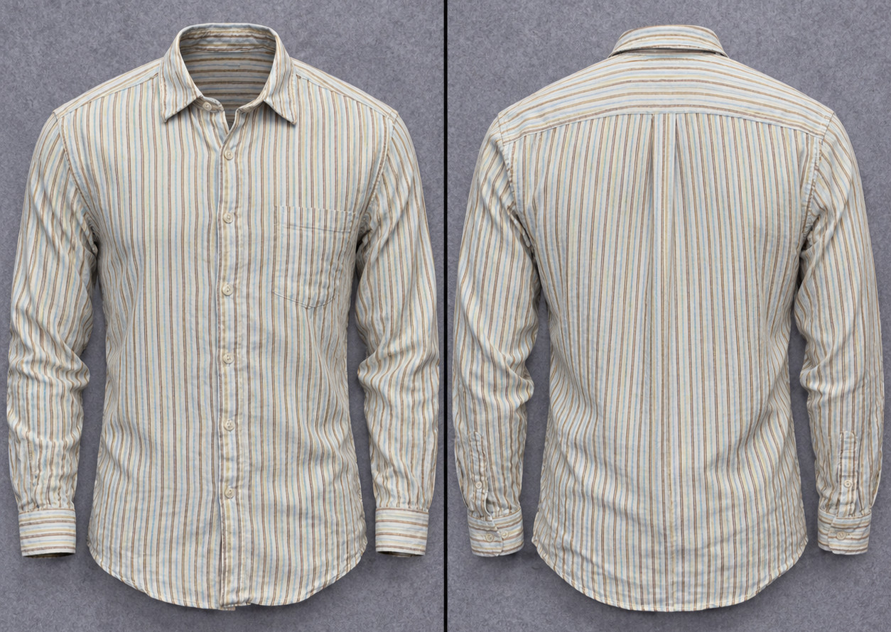 Vintage J Crew Oarsman Shirt Mens M Tan Striped Long Sleeve Button Down Costal