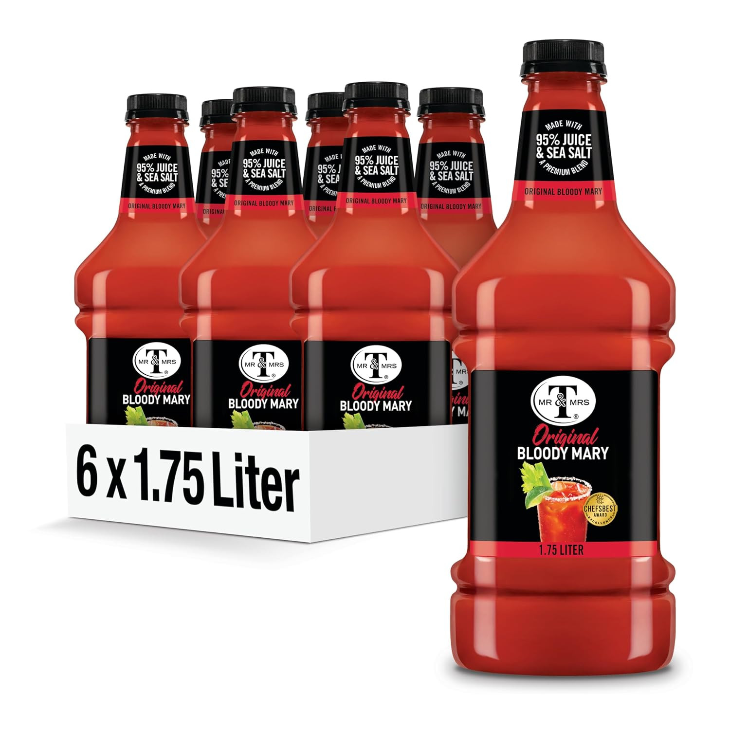 Mr and Mrs T Original Bloody Mary Mix 1.75 L Bottle Pack of 6 Cocktail Mr and Mrs T Original Bloody Mary Mix 1.75 L Bottle Pack of 6 Cocktail