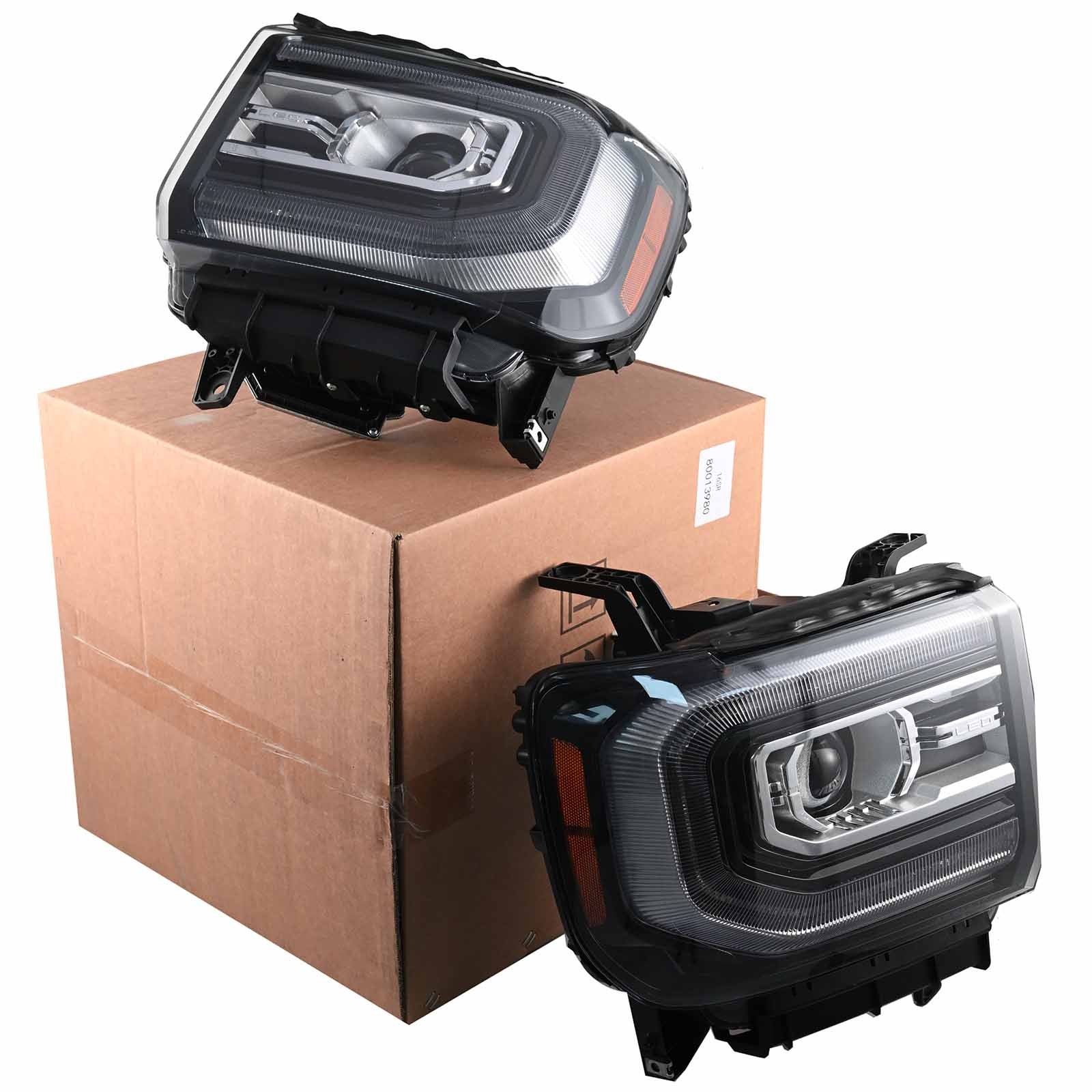 For 2016-2018 GMC Sierra 1500 Full LED Projector Headlight Left+Right Pair