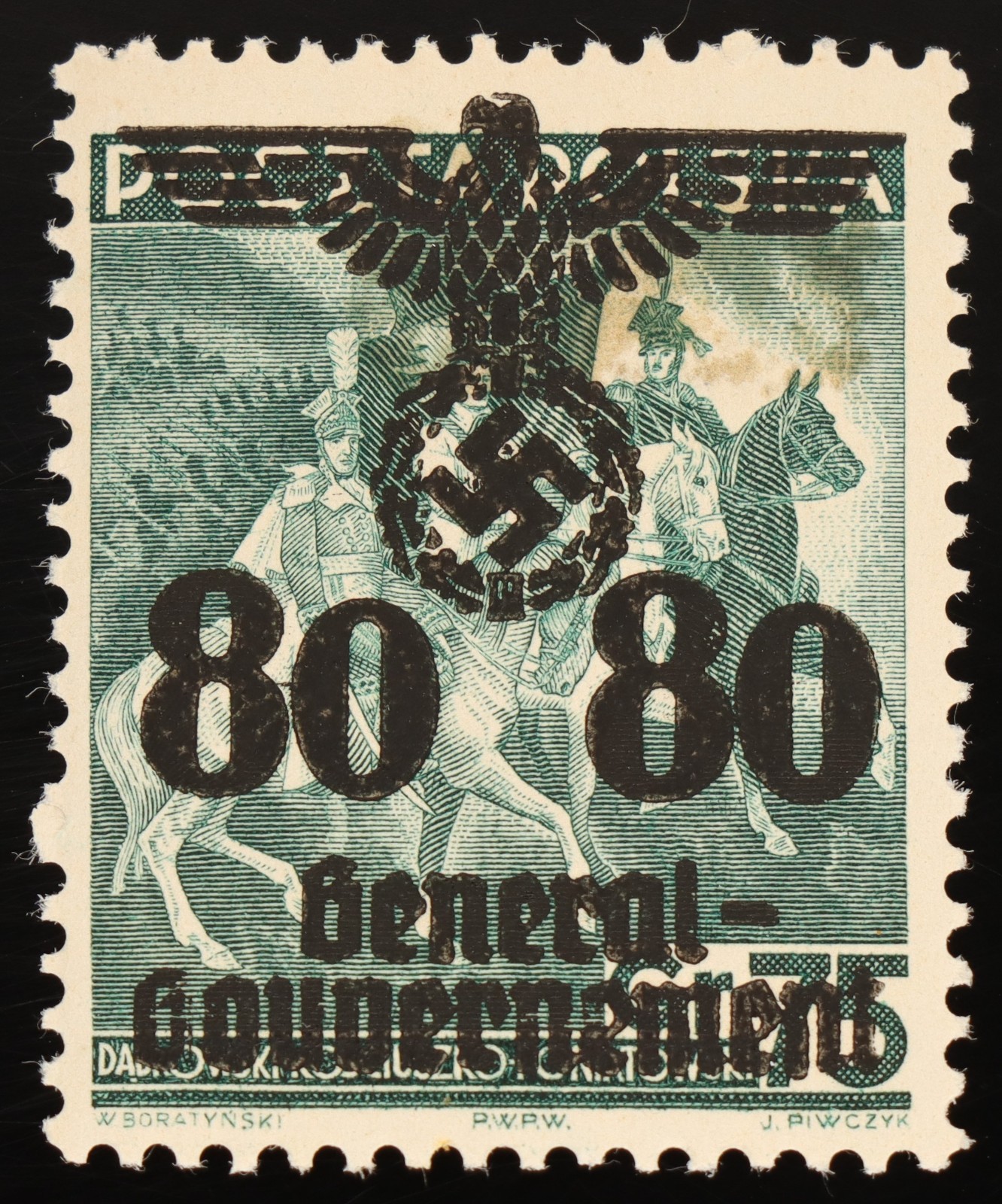German Occupation Poland 1940 80/75gr Mi 26 Scott N42 MH Generalgouvernement
