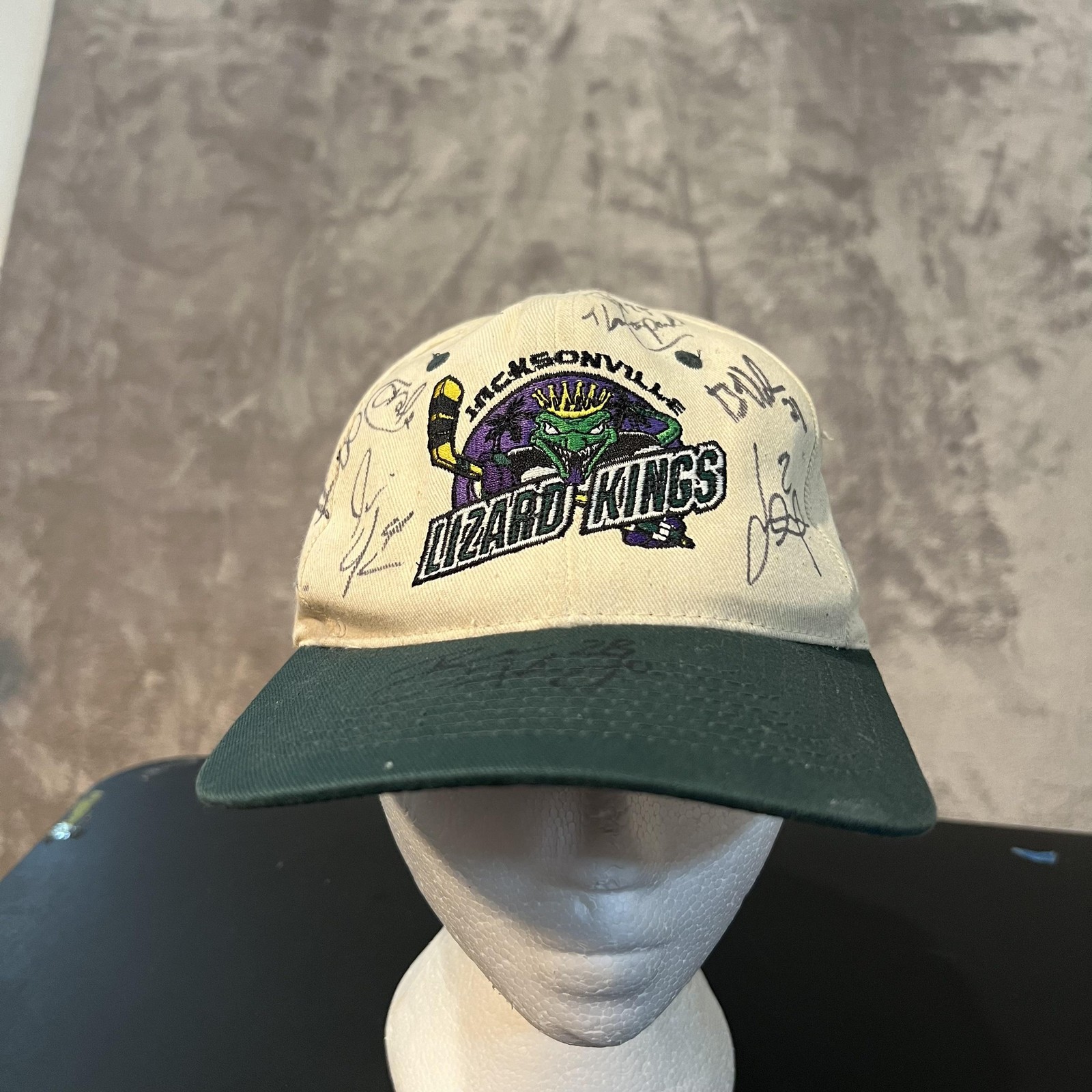 Vintage Jacksonville Lizard Kings Hat Snap Back Mens One Size Autographed 98/99