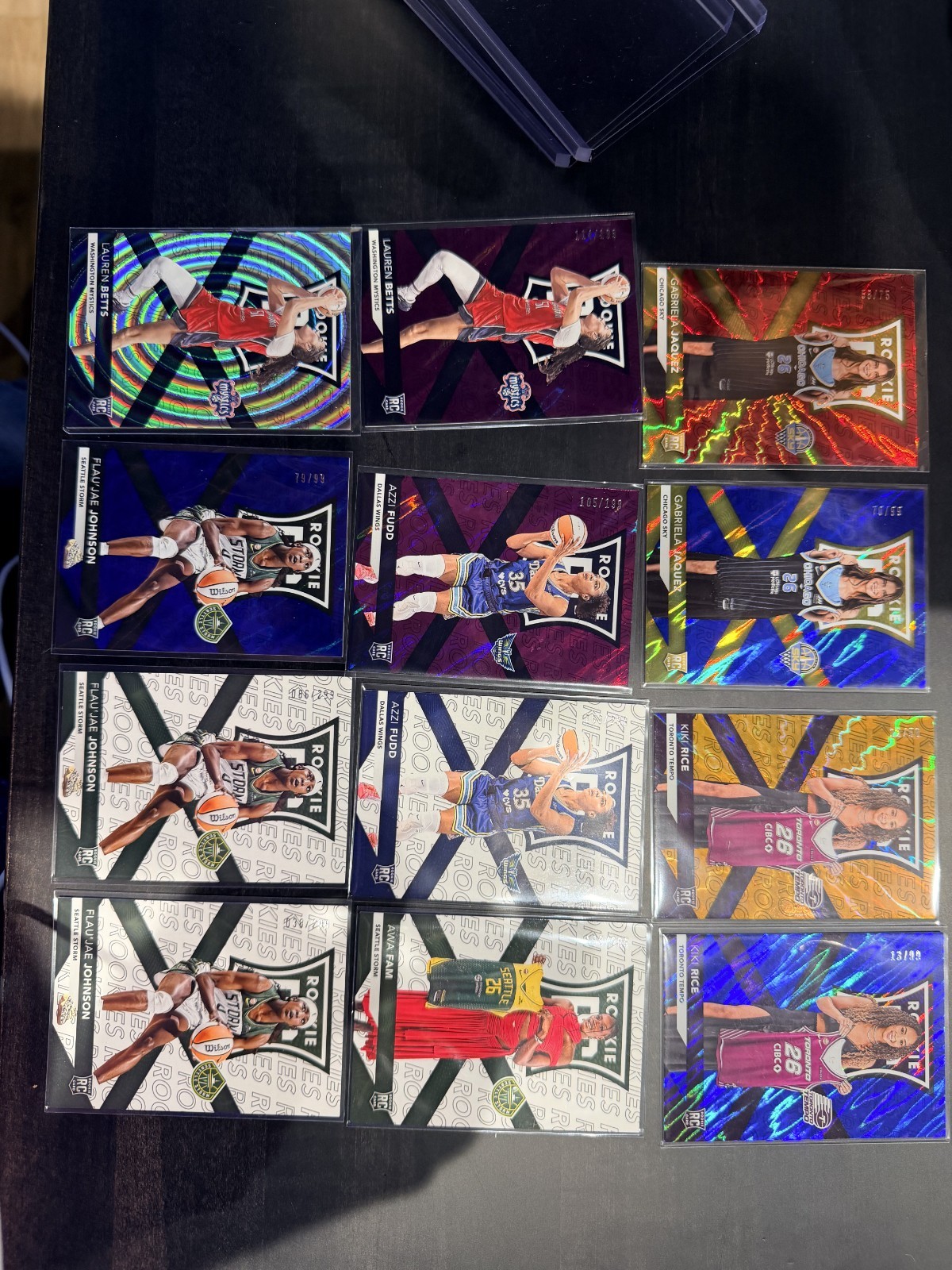 Kiki Rice /50 /99 Azzi Fudd Flau\'jae Betts WNBA Rookie RC Numbered Lot