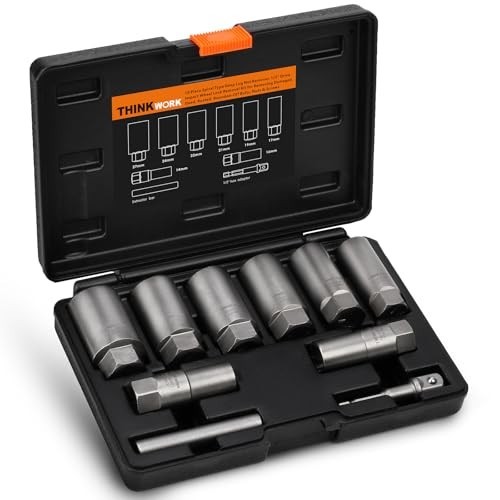 THINKWORK 1/2 Inch Drive Lug Nut Extractor Set, Large Sizes, 10pcs Wheel... 