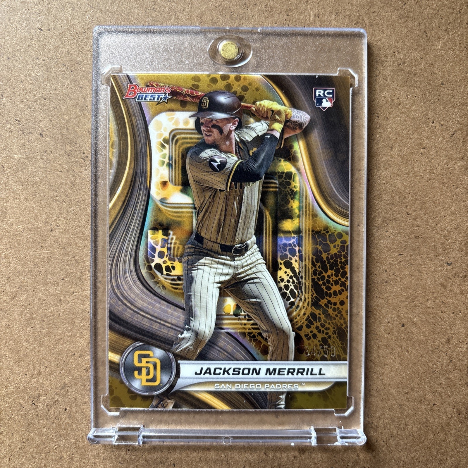 2024 Bowman's Best Gold Refractor Jackson Merrill Padres RC Rookie /50