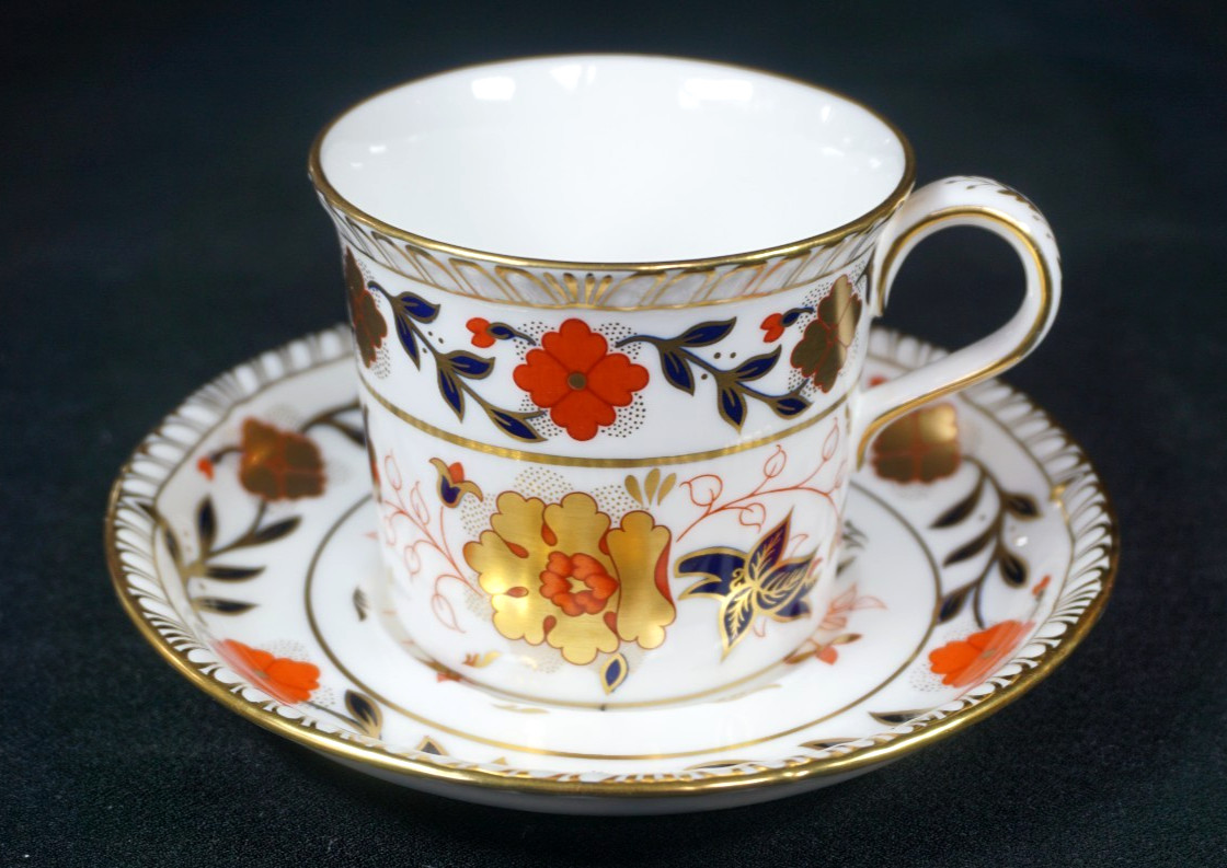 Stunning Royal Crown Derby Gadroon Rose Cup Saucer