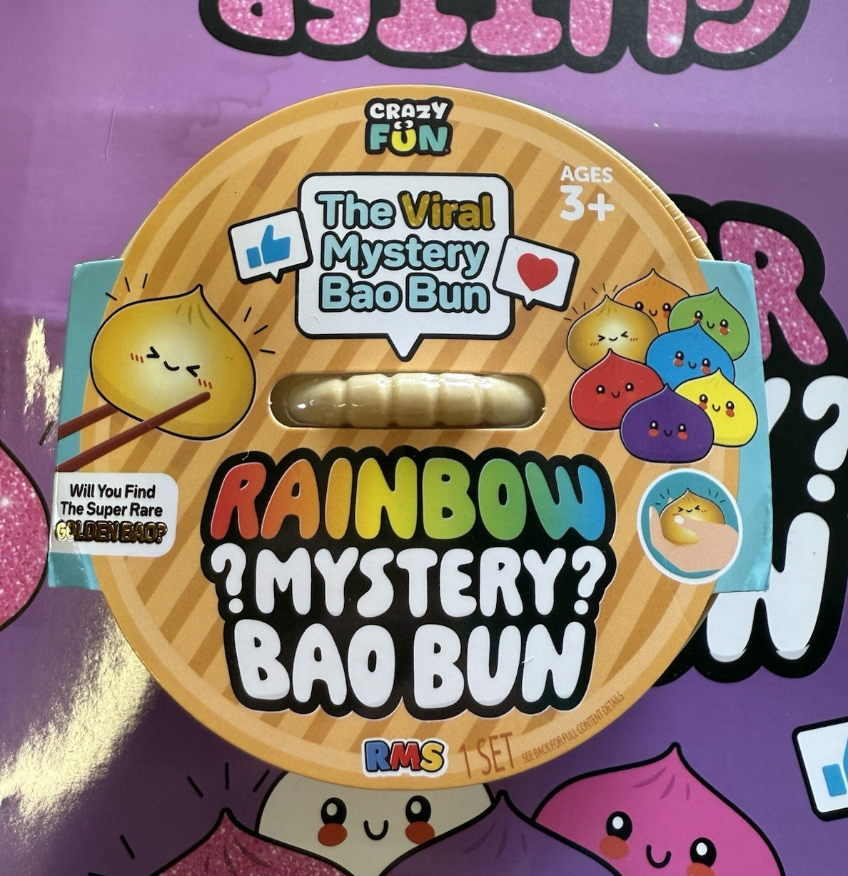 Crazy Fun Viral Mystery Bao Bun Rainbow Blind Pack 1ct Age 3+ Crazy Fun Viral Mystery Bao Bun Rainbow Blind Pack 1ct Age 3+
