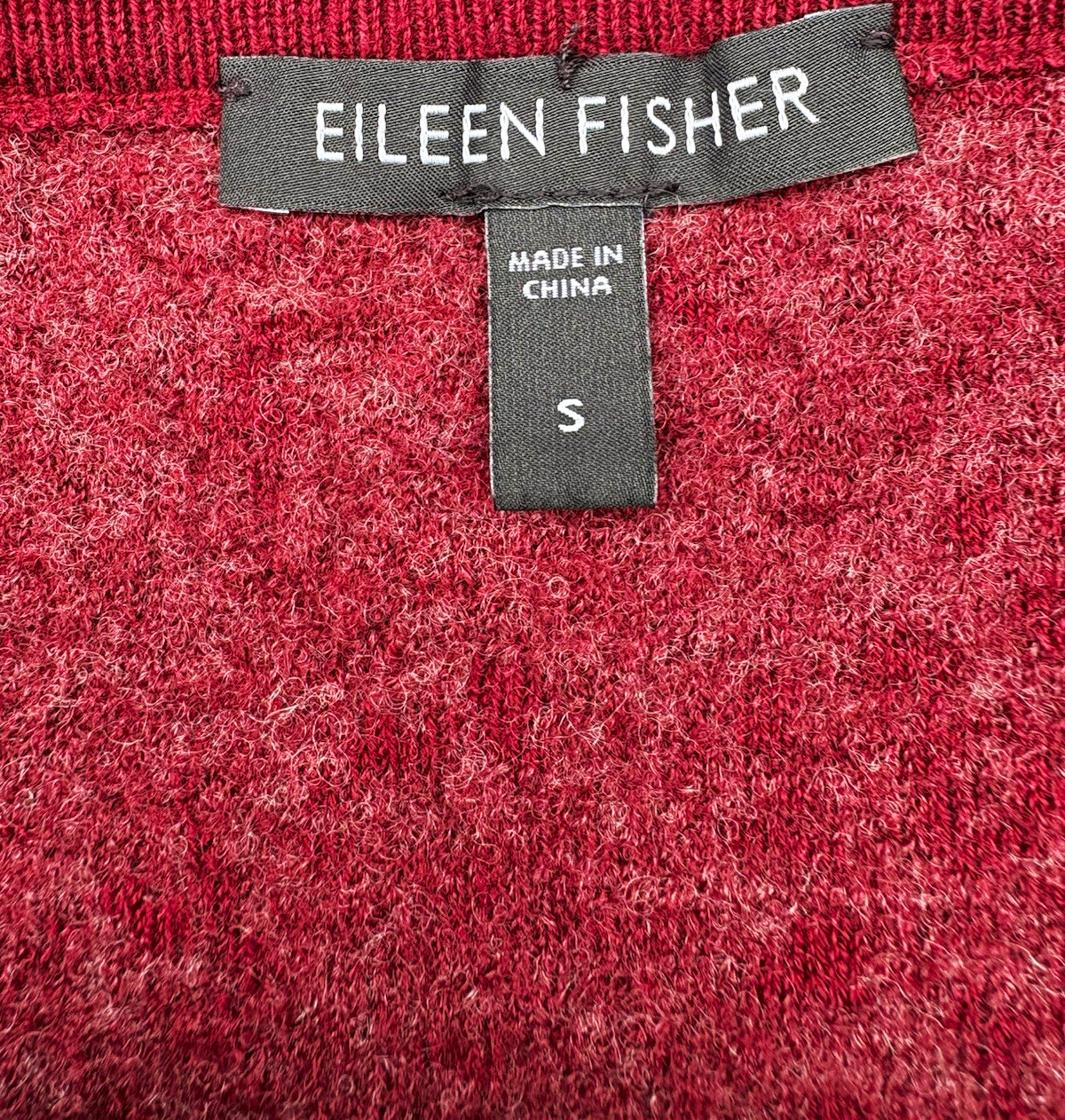 Eileen Fisher Burgundy Knit Pencil Skirt Size S Merino Wool Pull-On