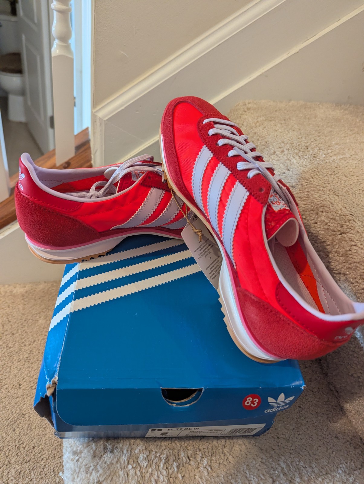 adidas SL 72 OG  Womens Red Sneakers Casual Shoes JH7392 Size 8