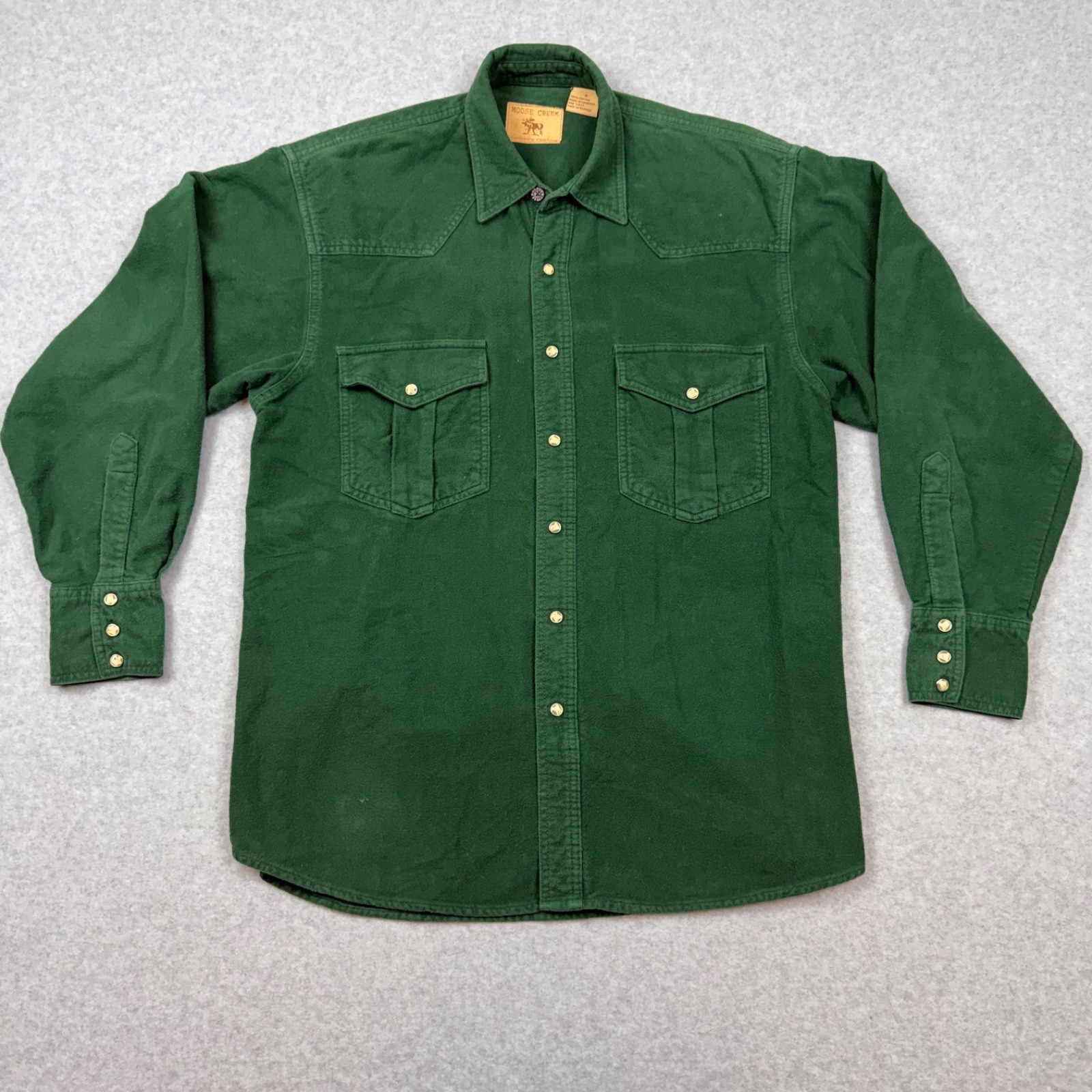 Moose Creek Legendary Clothing Mens M Green Western Pearl Snap Shirt Cotton Moose Creek Legendary Clothing Mens M Green Western Pearl Snap Shirt Cotton