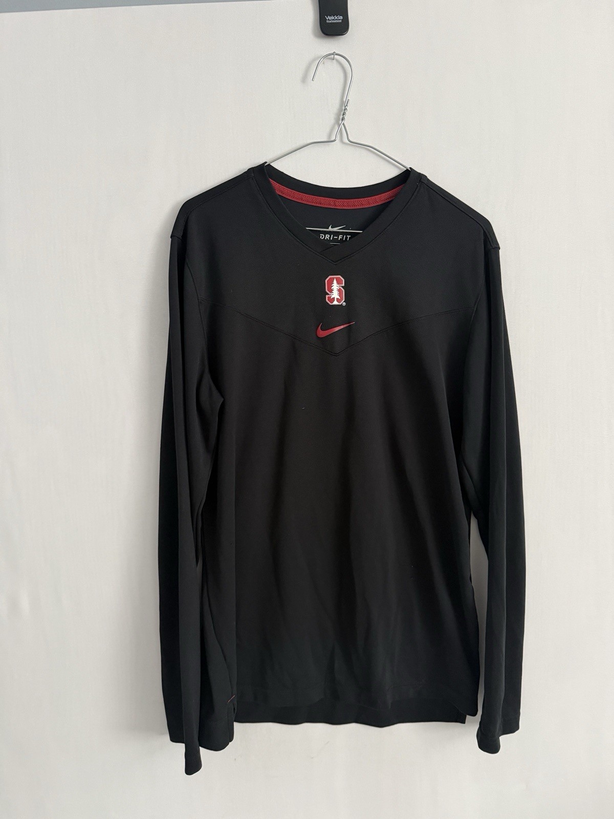 Stanford Cardinal Black Nike NCAA Long Sleeve On Field Apparel Shirt M