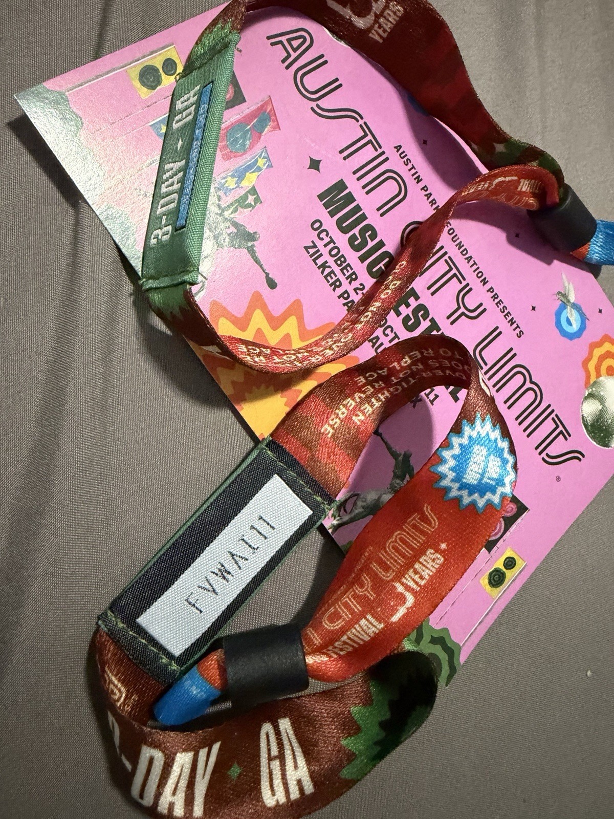 Austin City Limits Weekend 2 General Admission Wristband Austin City Limits Weekend 2 General Admission Wristband