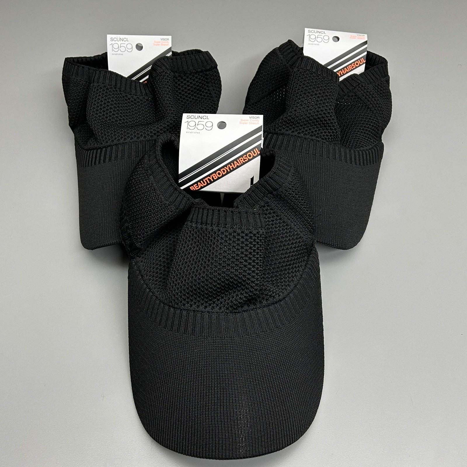 SCUNCI 3-PACK Visor Super Comfy Super Stretch 1959 Black (New)
